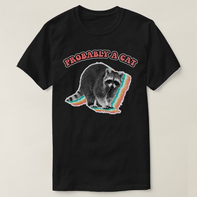 Probably a cat vintage racoon trash panda Classic T-Shirt (Design Front)