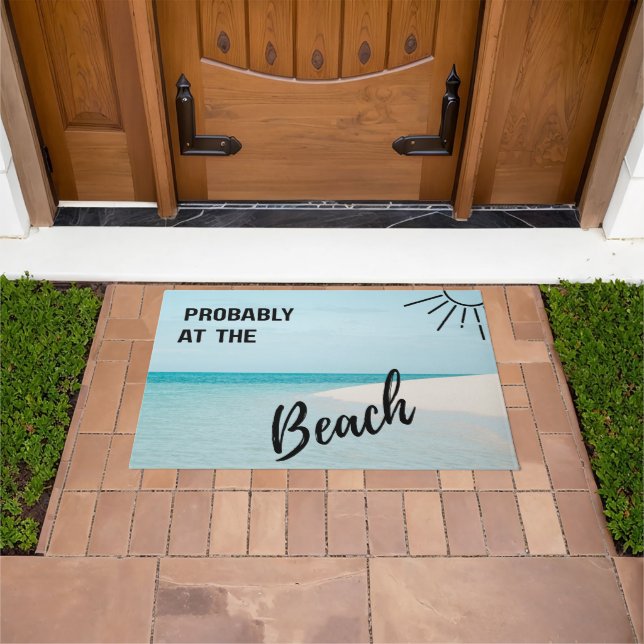 Probably at the Beach Tropical Coastal Doormat (Outdoor)