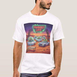Probably Late – Funny Alien UFO Waiting Sci-Fi Car T-Shirt
