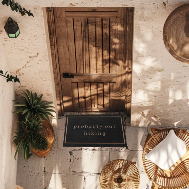 Probably Out Hiking Funny Custom Black Trendy Doormat (Creator Uploaded)