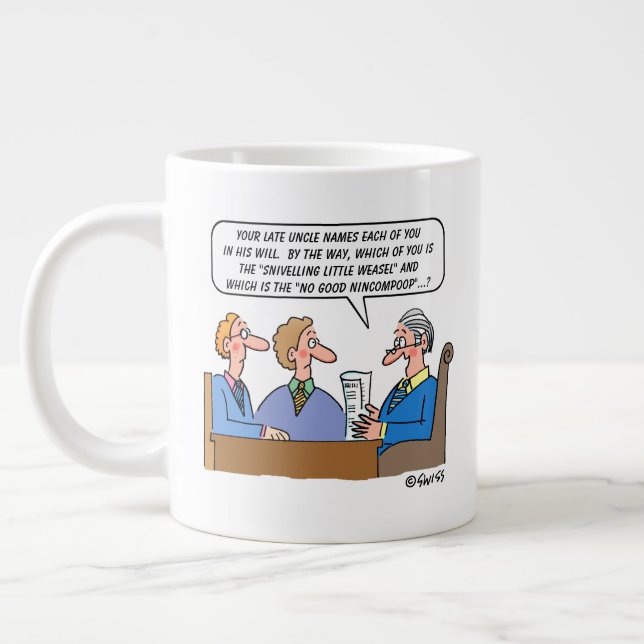 Probate Law Estate Lawyer Funny Attorney Cartoon Large Coffee Mug (Left)