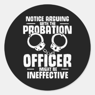 Probation Officer Badge Parole Officer Law Enforce Classic Round Sticker