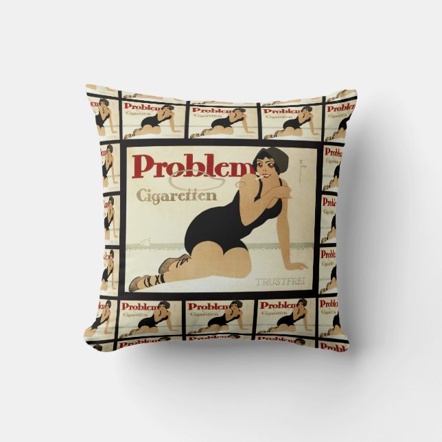 Problem Cigarette Ad Cushion (Front)