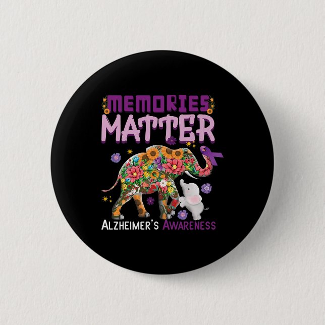 Problem Elephant Heimer Heimers Awareness  6 Cm Round Badge (Front)