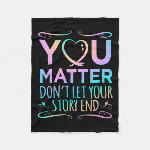 Problem Happy Suicide Awareness Support Graphic  Fleece Blanket