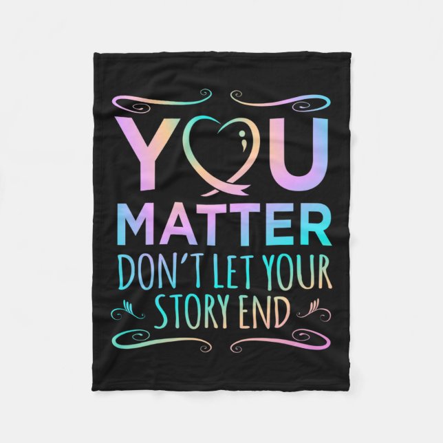 Problem Happy Suicide Awareness Support Graphic  Fleece Blanket (Front)
