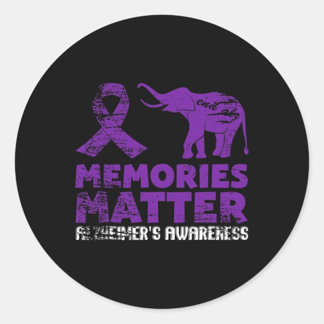 Problem Heimer - Purple Elephant 1  Classic Round Sticker (Front)
