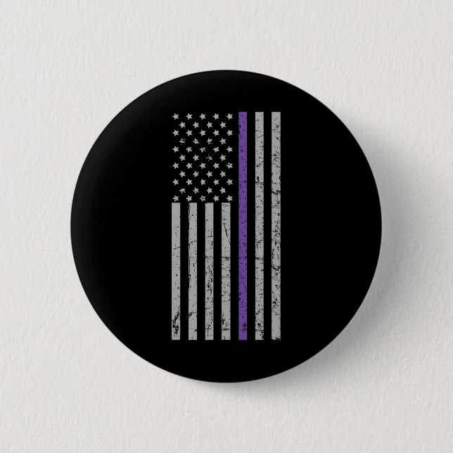 Problem Heimer Usa Flag Purple Strip  6 Cm Round Badge (Front)