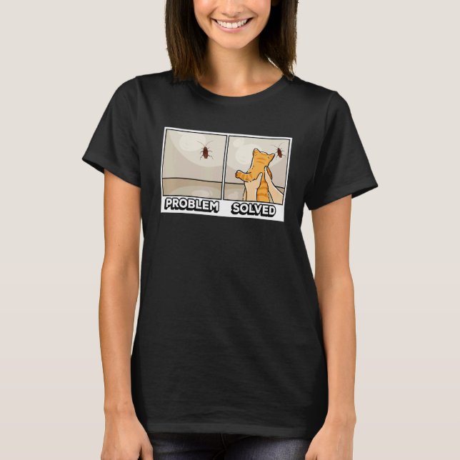 Problem is Solved Cute Cat Cat   Cat Owner Pet T-Shirt (Front)