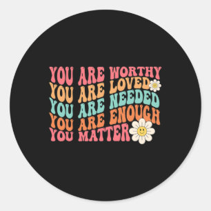 Problem Kindness Be Kind Groovy Mental Health Awar Classic Round Sticker