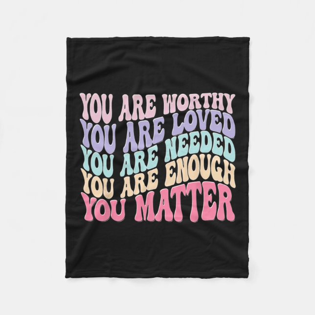Problem Kindness Be Kind Groovy Mental Health Awar Fleece Blanket (Front)