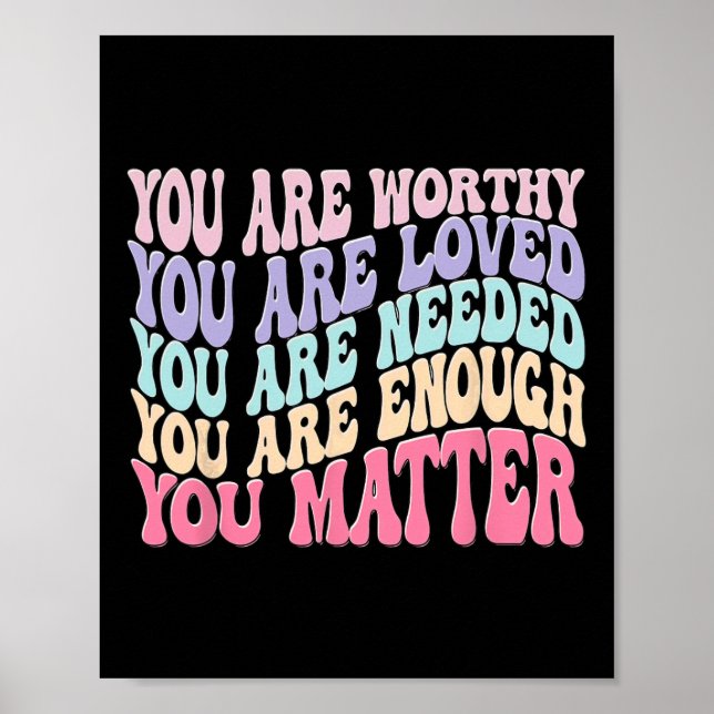 Problem Kindness Be Kind Groovy Mental Health Awar Poster (Front)