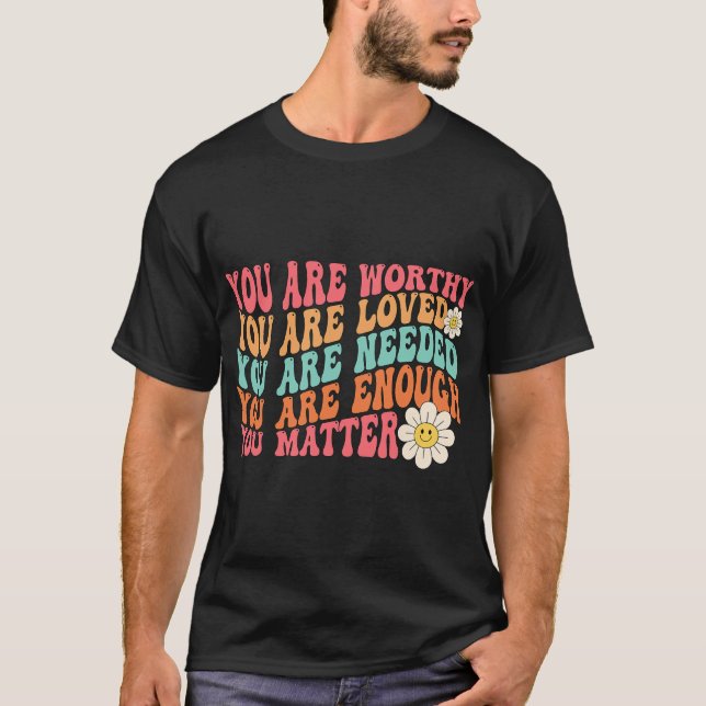 Problem Kindness Be Kind Groovy Mental Health Awar T-Shirt (Front)