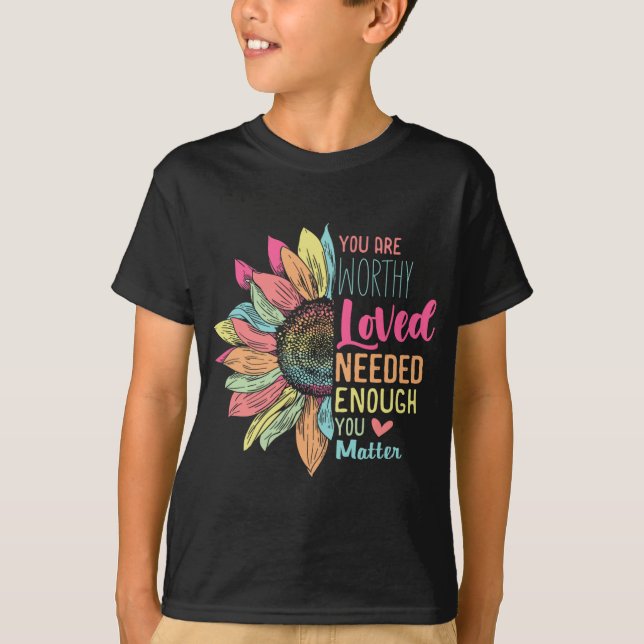 Problem Kindness Be Kind Groovy Mental Health Awar T-Shirt (Front)