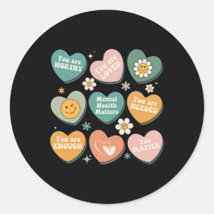 Problem Kindness Be Kind Groovy Mental Health S Classic Round Sticker