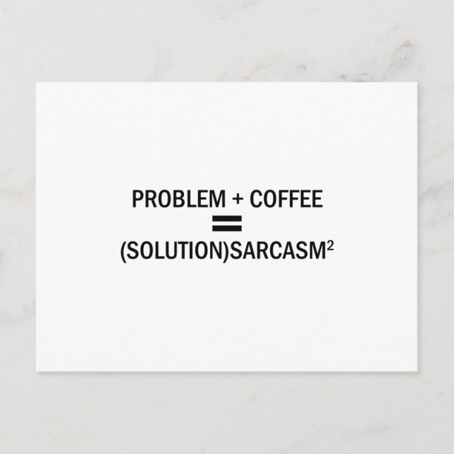 Problem Plus Coffee Postcard (Front)