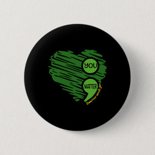 Problem Semicolon Heart Retro Mental Health Awaren 6 Cm Round Badge