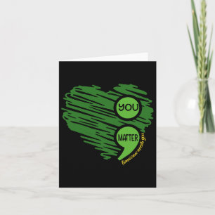 Problem Semicolon Heart Retro Mental Health Awaren Card