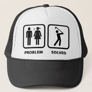 Problem Solved Golfing Trucker Hat