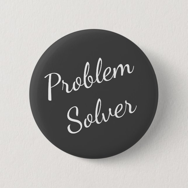 Problem Solver Button Grey White (Front)