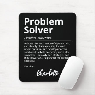 Problem Solver Funny Definition Black Mouse Pad