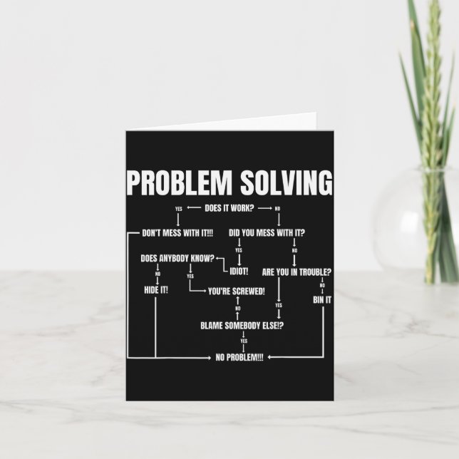 Problem Solving Chart Geek Nerd Computer Programme (Front)