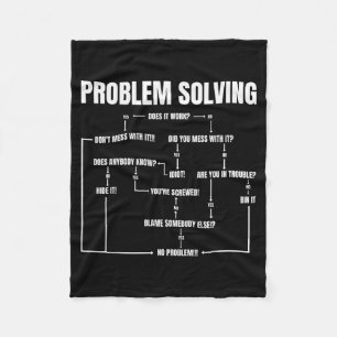 Problem Solving Chart Geek Nerd Computer Programme Fleece Blanket