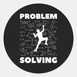 Problem Solving Climber Gift Rock Climbing Boulde Classic Round Sticker