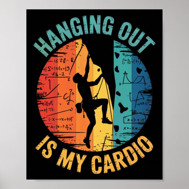 Problem Solving Is My Cardio Rock Climbing Boulder Poster (Front)