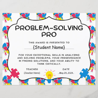 Problem-Solving Pro Student Recognition Award