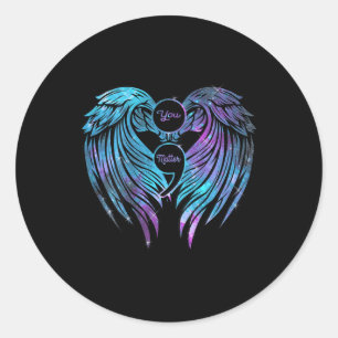 Problem Wings Suicide Prevention Awareness Tee  Classic Round Sticker