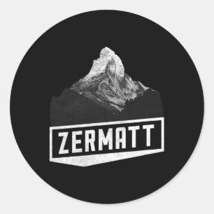 Problemhorn Zermatt Switzerland Skiing Holiday Mou Classic Round Sticker