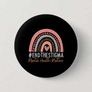 Problems End The Stigma Rainbow Boho  6 Cm Round Badge