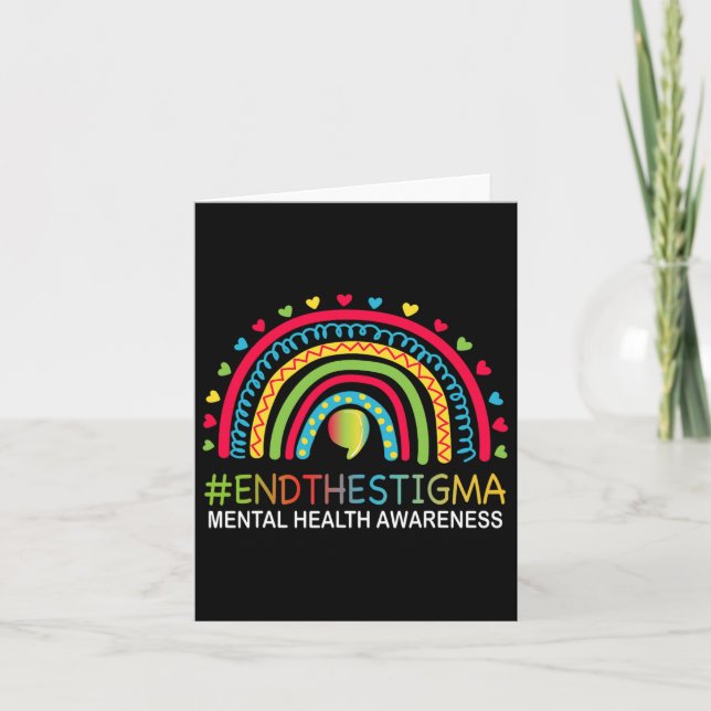 Problems End The Stigma Rainbow Boho  Card (Front)
