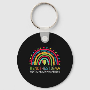 Problems End The Stigma Rainbow Boho Key Ring