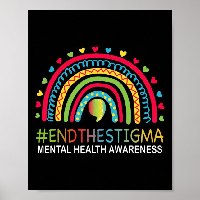 Problems End The Stigma Rainbow Boho  Poster (Front)