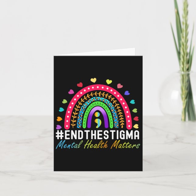 Problems End The Stigma Rainbow Leopard Boho  Card (Front)