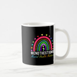 Problems End The Stigma Rainbow Leopard Boho Coffee Mug
