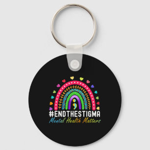Problems End The Stigma Rainbow Leopard Boho  Key Ring