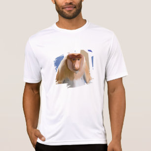 Proboscis Monkey Colourful Geometric Background T-Shirt