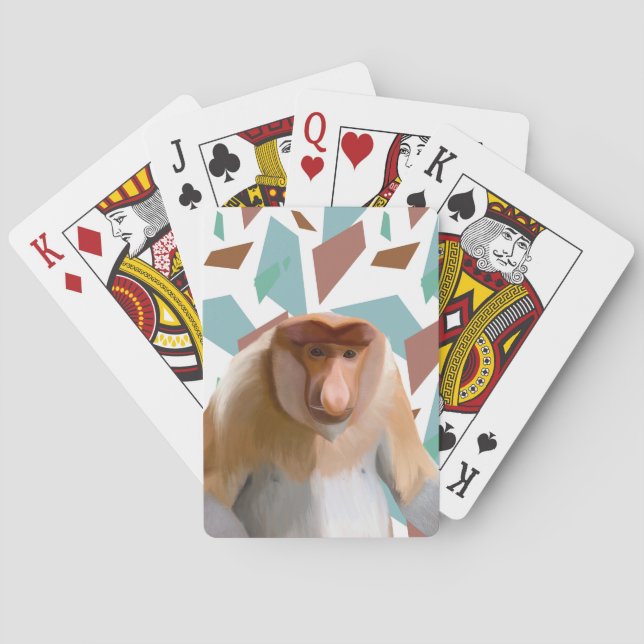 Proboscis Monkey Endangered Species  Playing Cards (Back)