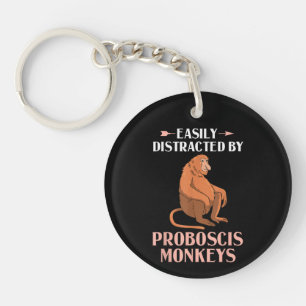 Proboscis Monkey Funny Long Nosed Monkeys Key Ring