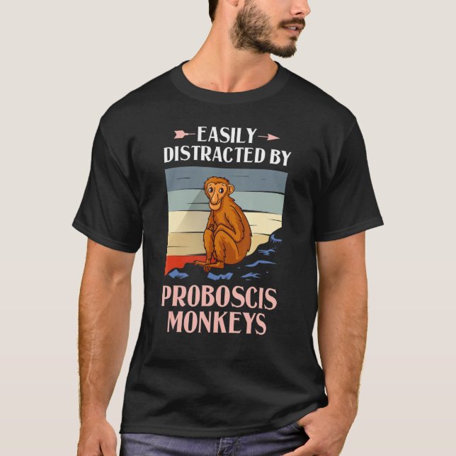 Proboscis Monkey Funny Long Nosed Monkeys T-Shirt (Front)