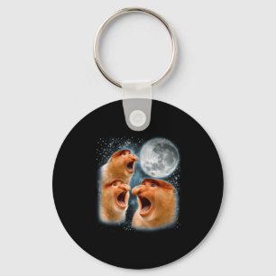 Proboscis monkey lover galaxy moon wildlife animal key ring