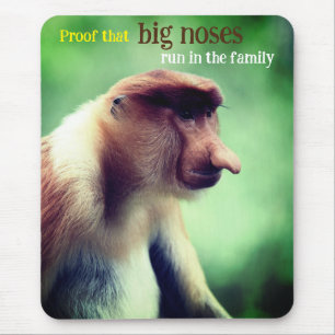Proboscis monkey with big nose mouse pad