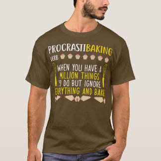 Procastibaking Definition Funny Women Cooking and  T-Shirt