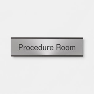 Procedure Room Number Silver and Black Template Door Sign