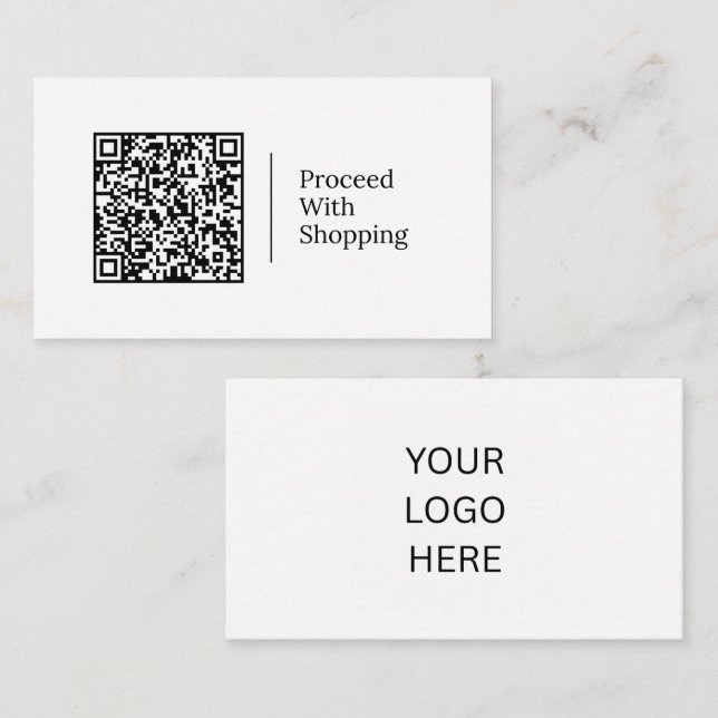 Proceed With Shopping | Customisable QR code Logo Business Card (Front/Back)