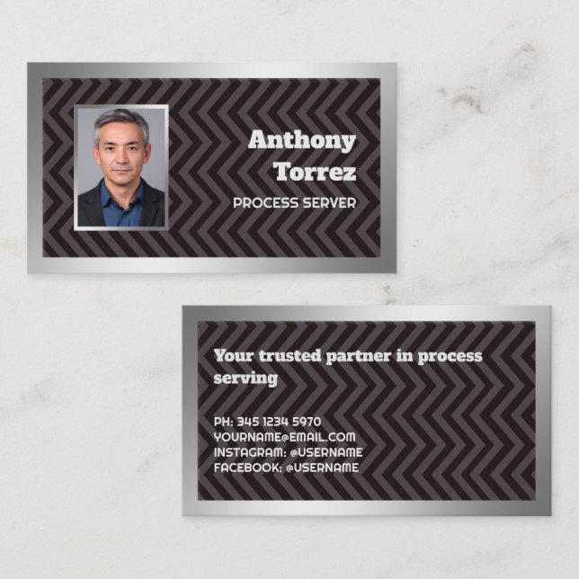 Process Server Custom Photo Business Card (Front/Back)