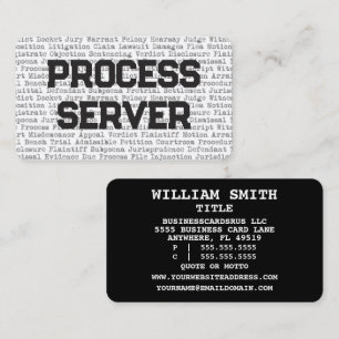 Process Server Legal Words Business Card